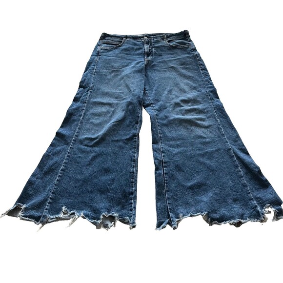 PILCRO By Anthropologie The Mid-Rise Adi Flare Jeans Women's Size 32 Raw Hem - Picture 3 of 7